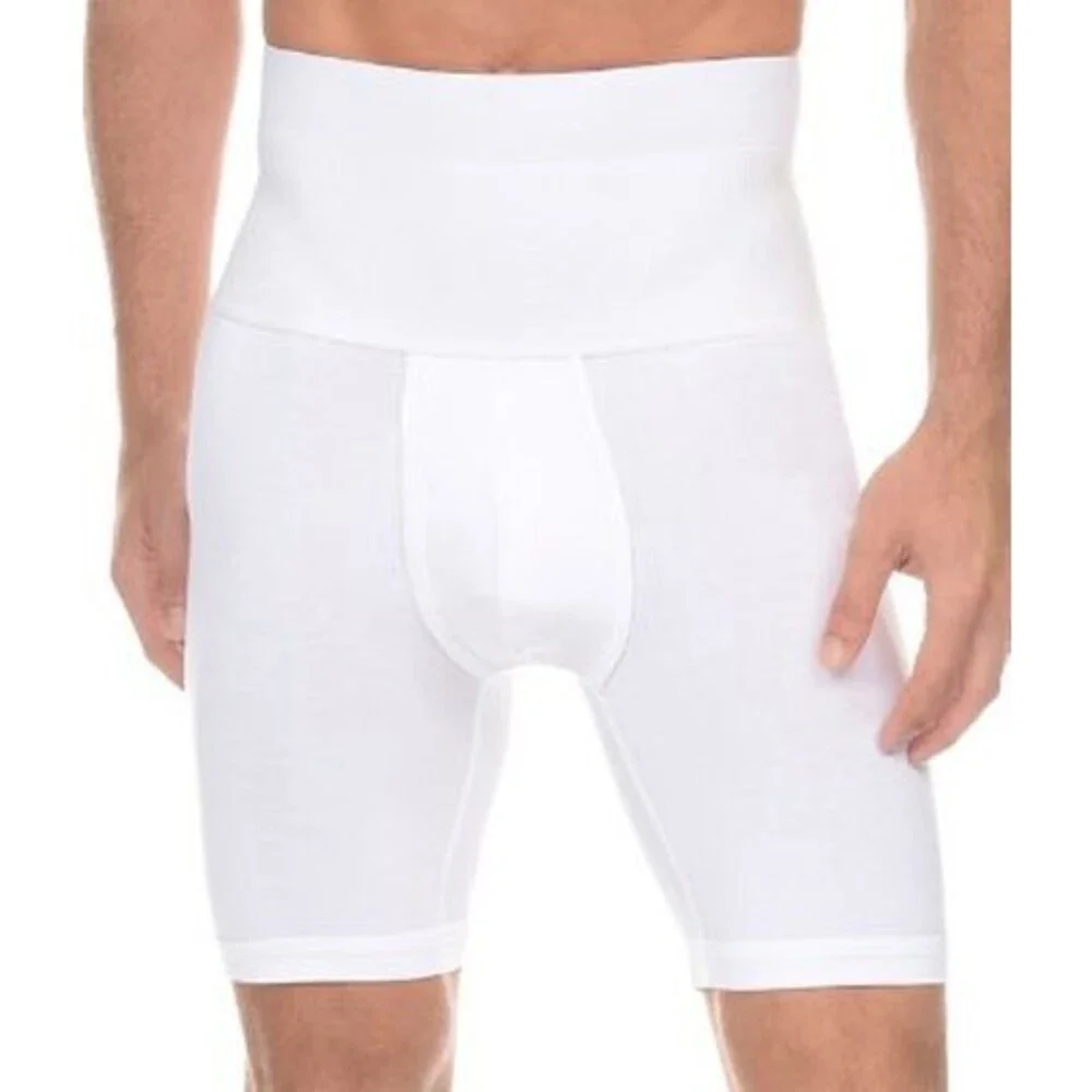 2(x)ist Shapewear Form Slimming Boxer Brief Mens L White High Rise Elastic Waist